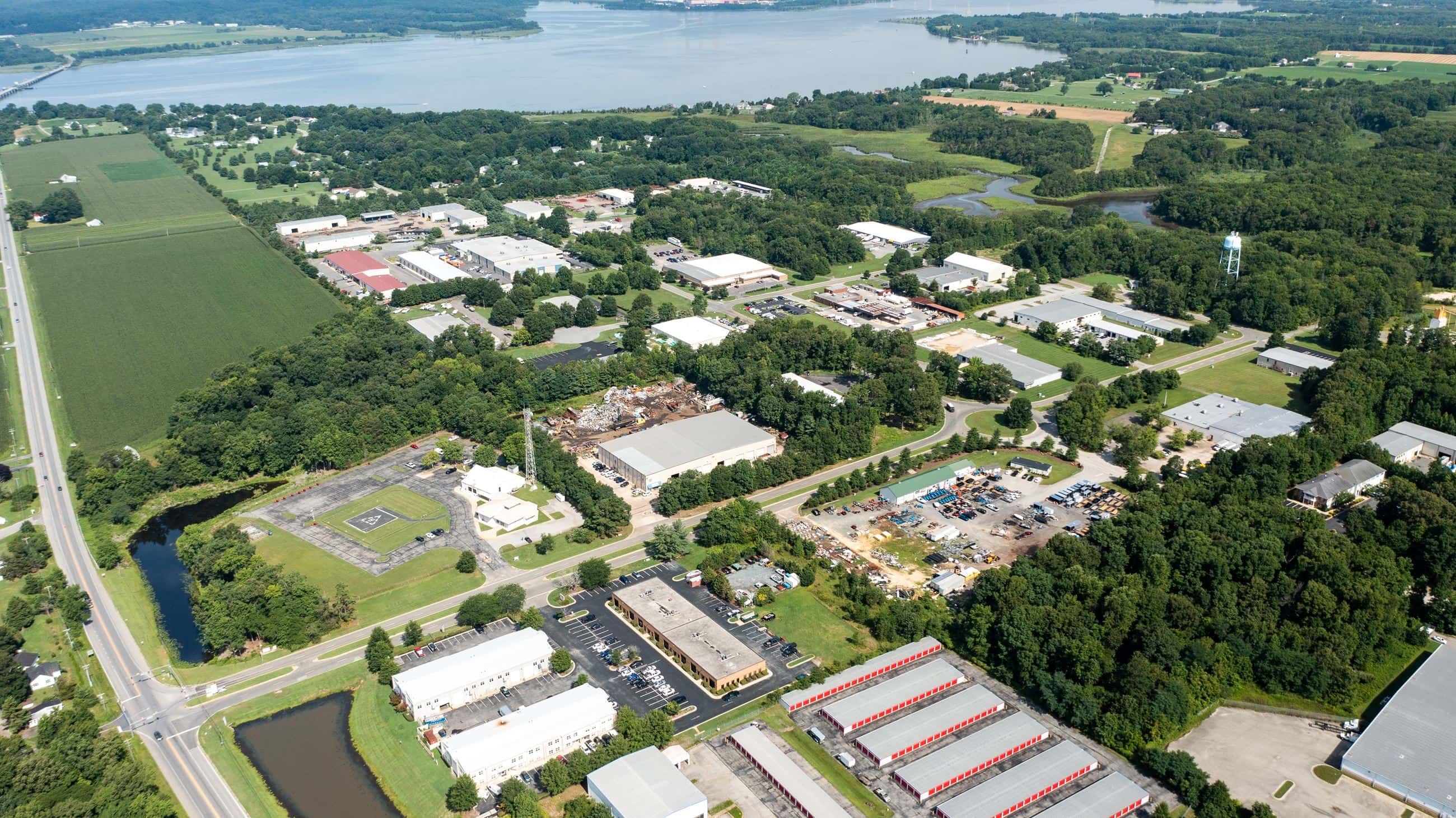 Aerial view of Calvert County Industrial Park