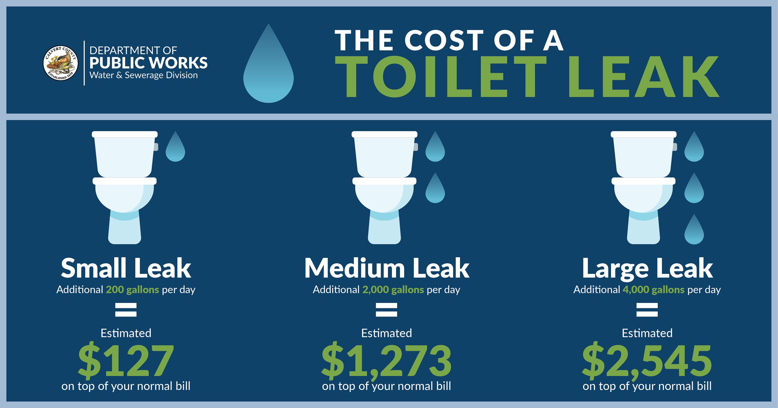 Infographic showing the costs of a toilet leak